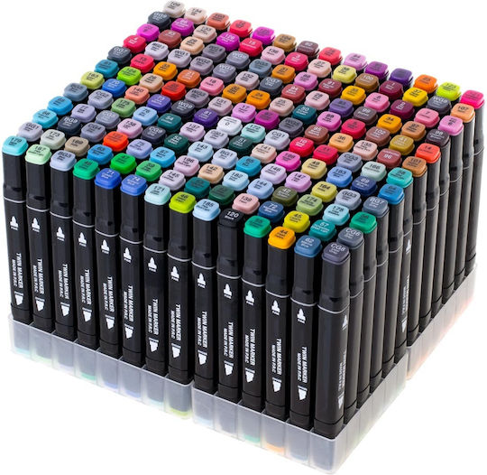 Set of 262 Double-Sided Drawing Markers Board Fine + Carrying Case