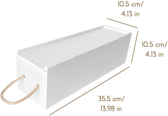 Creative Deco White Wine Box 1 Bottle 36 X 11 X 9.8 Cm Lid Lock Perfect Wine Storage As A Gift Decoration Decoupage Personalization