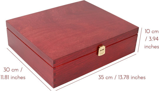 Creative Deco Rote Lackierte Weinbox 3 Flaschen 35 x 30 x 10 cm Deckelverschluss Perfekte Weinlagerung Geschenkdekoration Decoupage Personalisierung