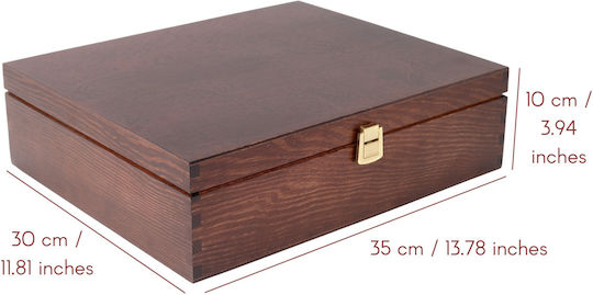 Creative Ξύλινη Θήκη για Ποτό Καφέ 35x10x30εκ.