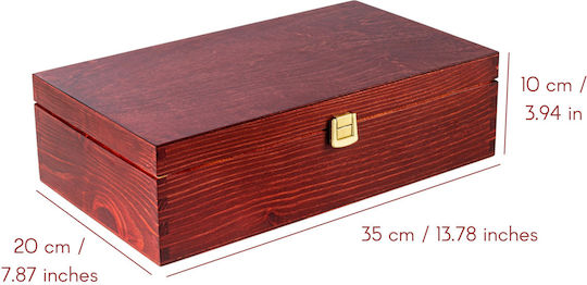 Creative Deco Rot lackierte Weinbox 2 Flaschen 35 x 20 x 10 cm Deckelschloss Perfekte Weinlagerung Geschenkdekoration Decoupage Personalisierung
