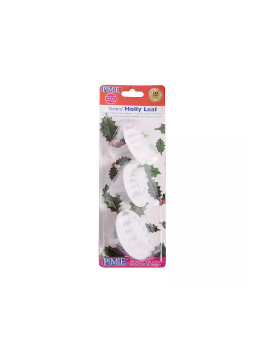 Set de 3 tăietoare de biscuiți-ștampile mari Pme Holly 028.02.001