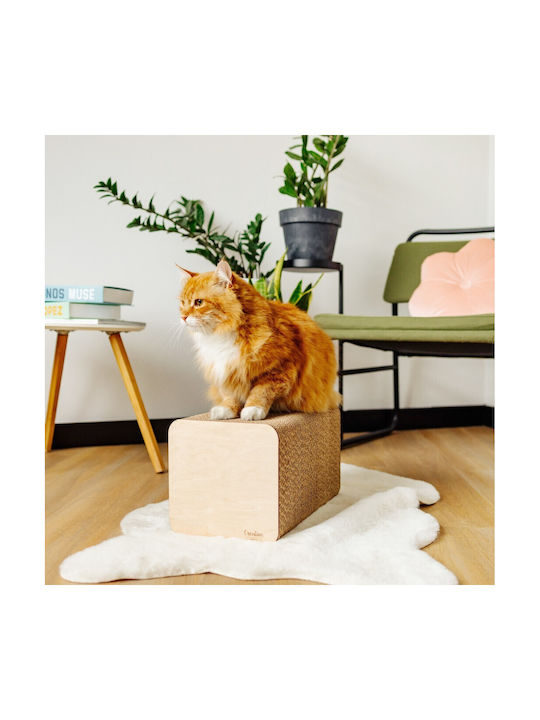 Creative Pets Large Cat Scratcher 37x21.5x21.5 Cm Reinforced Plywood Scratching Cardboard Natural Scratching Toy Durable Furniture Accessories Cats High-quality Cardboard