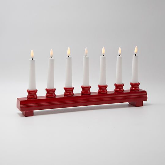 Eurolamp Дървен Свещник Червен Eurolamp Дървен Свещник Червен