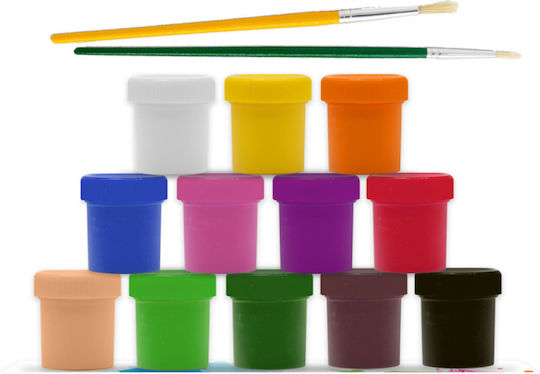 Creative Deco Plakatfarben Set 20 ml x 12 Farben Ungiftig Grundfarben Intensiv Ideal für Kinder Schüler Künstler Kunstliebhaber