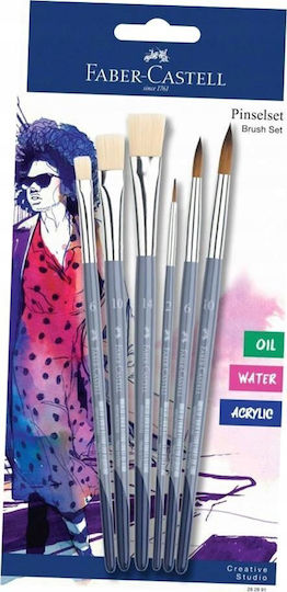 Faber-castell Brush Round 3x Flat 3x On Bc 282891