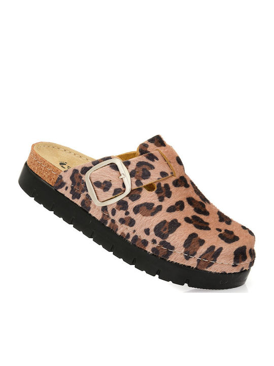 Anatomical Leather Women's Slippers Brown