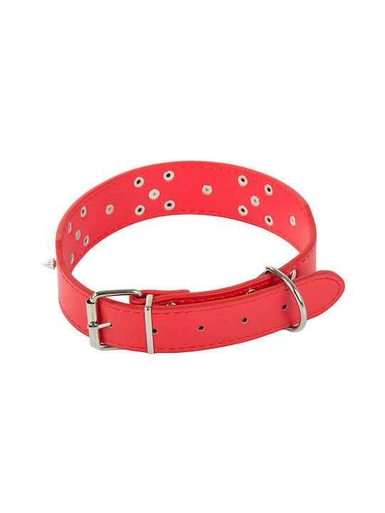 Κολάρο Σκύλου Καρφάκια Eco Leather Ρυθμιζόμενο Μεγαλόσωμες Φυλές Σκύλων Κόκκινο