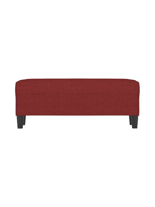 Fabric Upholstered Burgundy Bench Stool 100x35x41cm