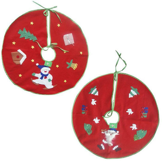 Weihnachtsbaumrock Stoff ''Weihnachtsmann'' Ψάθινη Φ80εκ. (Μiverse Designs)