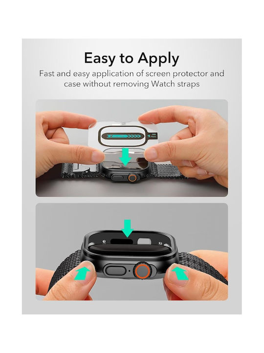 ESR Armorite Plastic Case in Black color for APPLE WATCH Ultra 1, Ultra 2, Ultra 3