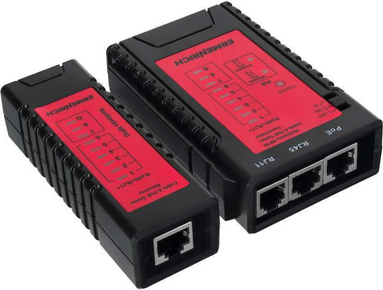 Ermenrich 82540 Tester De Cabluri De Rețea RJ45 / RJ11