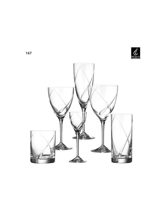 Capolavoro Kate Set Gläser Wasser aus Kristall Mit Stiel 400ml 6Stück