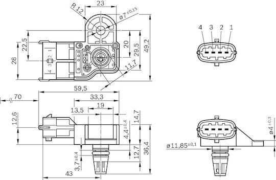 Bosch Turbo Boost Pressure Sensor 0 261 230 302