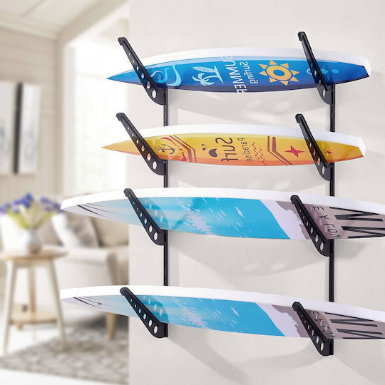 Wall Rack Surfboards Vevor Horizontal Shelf Surfboards 4 Levels Storage Display Adjustable Height Metal Organizer Rack Holder Surfboard Snowboards Kiteboards Shortboard Ski