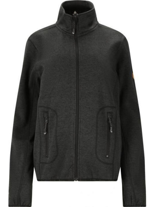 Women's Knitted Cardigan with Zipper Black