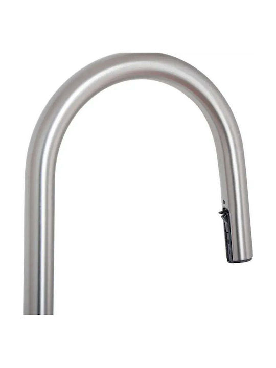 Korman Technik Fj5542 Küchenarmatur Zähler mit Herausziehbarer Brause Silber