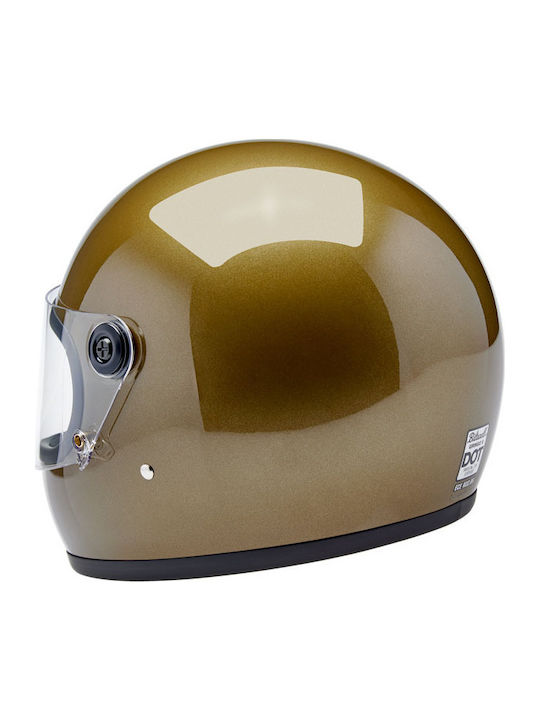 Biltwell Gringo S Ugly Gold Metallic Motorcycle Helmet Full Face ECE 22.06