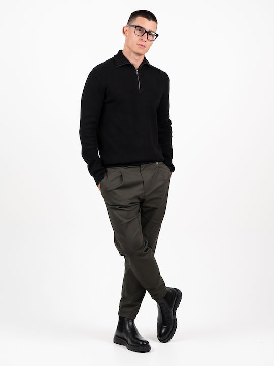 Langarm Herrenbluse Schwarz