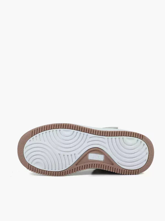 Παιδικά Sneakers High Ανατομικά με Σκρατς Λευκά