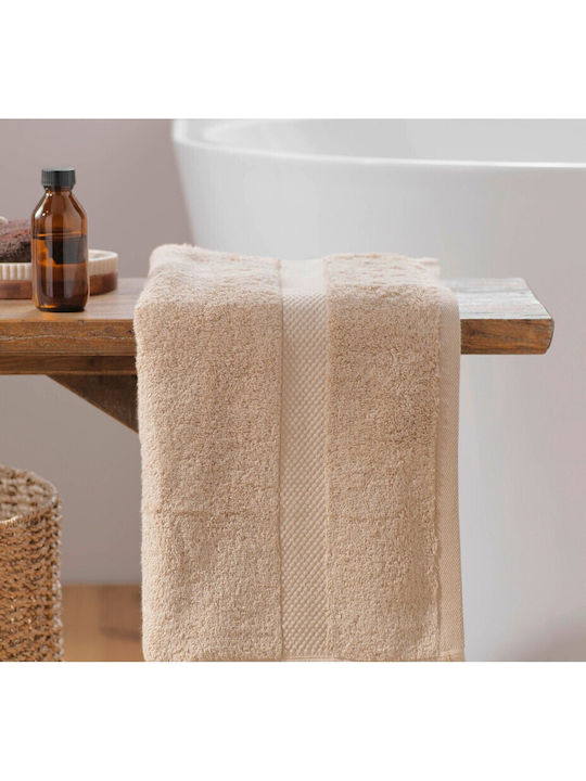 Atmosphera Πετσέτα Προσώπου Elegance 50x90εκ. Μπεζ Βάρους 600gr/m²