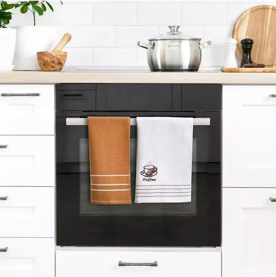 Set 2 Prosoape De Bucătărie Albe Și Portocalii – Prosop Moale 40x60cm