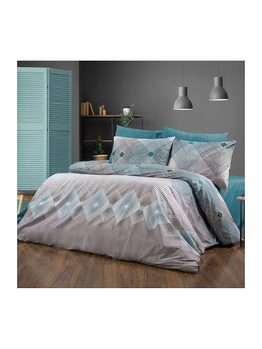 Dimcol Sheet Sets Single 160x240cm. Grey-petrol 3pcs