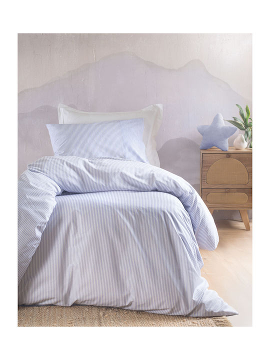 Rythmos Sheet Set with 2 Pillowcases Super-Double with Elastic 160x260+25cm. Motiv Light Blue 3pcs