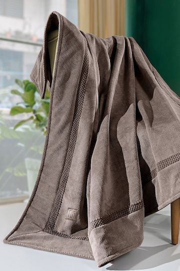 Guy Laroche Rubicon Ριχτάρι Διθέσιου Καναπέ Δύο 'Οψεων 170x250εκ. Choco