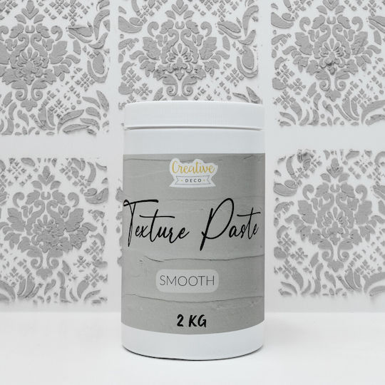 Creative Deco Smooth Structural Paste 2kg Gray Fine Mass Art Projects Acrylic Painting Easy To Use Spatula 3D Texture Effects
