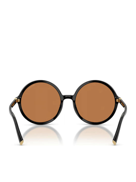 Miu Miu Unisex Sunglasses with Black Plastic Frame and Brown Lens