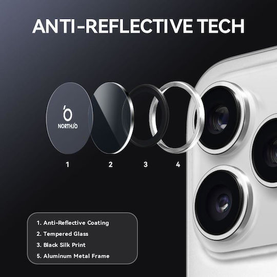Lens Camera Protection Tempered Glass Silver for the iPhone 17 Pro, iPhone 17 Pro Max