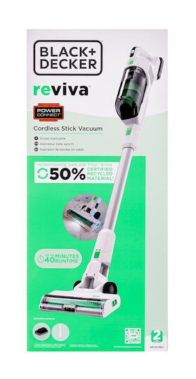 Black & Decker Επαναφορτιζόμενη Σκούπα Stick 18V Μαύρη REVSV18D1