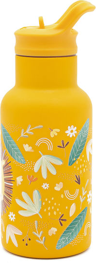 Sassi Junior Kids Water Bottle Thermos Stainless Steel with Straw Non Spill Gray 350ml