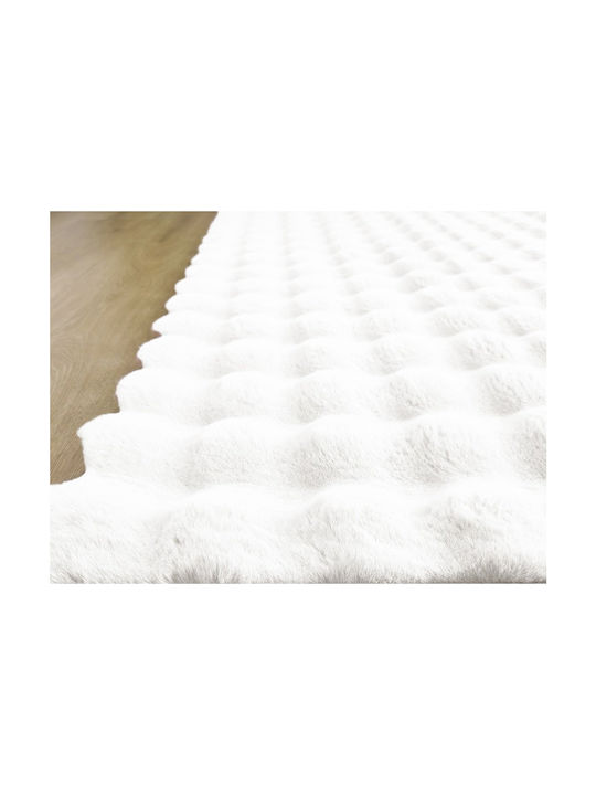 Beauty Home Anti-slip Rug Rectangular Furry White