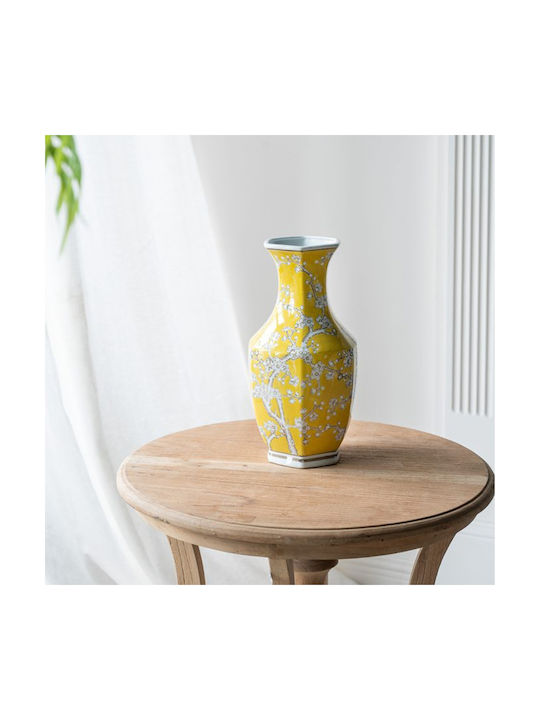 Artekko Διακοσμητικό Βάζο Porzellan Giallo Gelb 18.5x17.5x36cm 1Stück