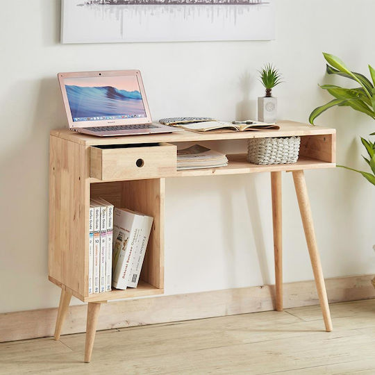 Nextdeco Schreibtisch aus Massivholz Natural 100x40x77cm