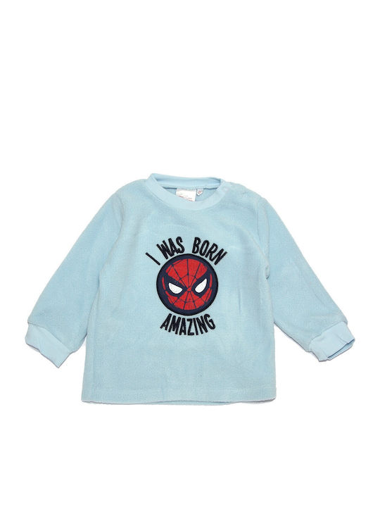 Marvel Παιδική Πιτζάμα Χειμωνιάτικη Fleece Γαλάζιο