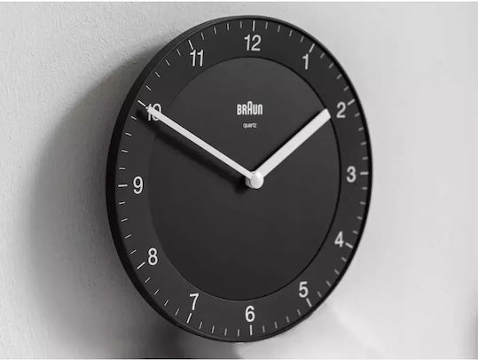 Braun Metallische Wanduhr Schwarz Ø24cm