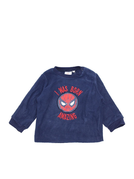 Marvel Παιδική Πιτζάμα Χειμωνιάτικη Fleece Σκούρο Μπλε Marvel Παιδική Πιτζάμα Χειμωνιάτικη Fleece Σκούρο Μπλε