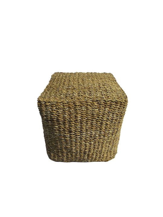 Stool For Living Room Wicker Nerea Natural 40x40x40cm