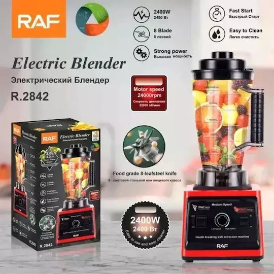 Raf R.2842 Mixer mit Kunststoffkanne 3 l 2400W Rote