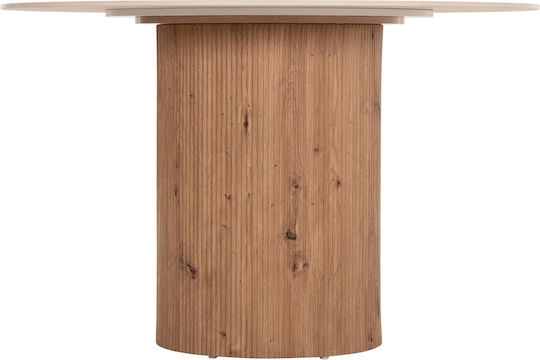 Twil Rund Tisch Speisesaal Ceramic, Travertine 126x126x77cm