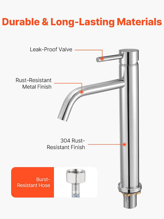 Vevor Mixing Tall Sink Faucet Silver