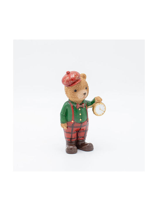 Eurolamp Decorative Polyresin Bear Vintage Cart Green Shirt 7x12.5cm