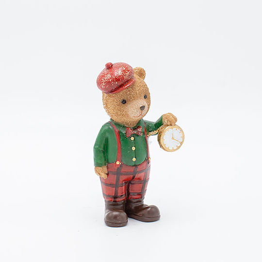 Eurolamp Decorative Polyresin Bear Vintage Cart Green Shirt 7x12.5cm