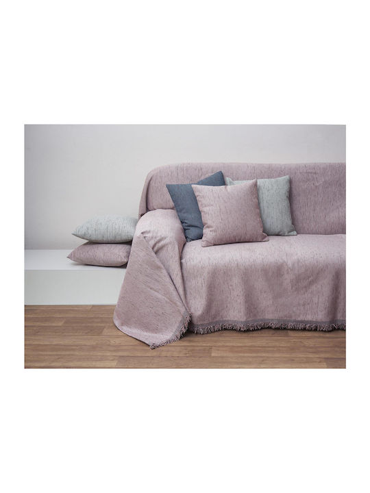 Viopros Покривало Единично Микрофибър Fuchsia - Grey 160x240см