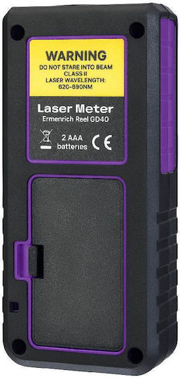 Laser Measurer Ermenrich Reel Plus Gd40 3-line Display Up To 40 Meters Measuring Range Horizontal Vertical Bubble Level Black