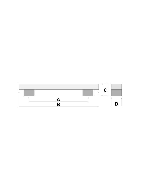 Import Hellas Handle Furniture made of Metallic in Silver Color 140mm (Center Distance 128mm) 4242 1pcs