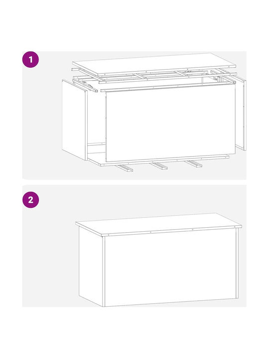 vidaXL vidaXL Outdoor Storage Box Metal 220L Grey M100xP50.5xH50cm